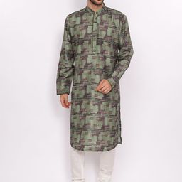 ZOIS Men Printed Regular Kurta with Churidar image 1