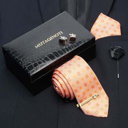 MUTAQINOTI Men Silk Necktie Accessory Gift Set-image-5