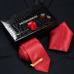 MUTAQINOTI Men Silk Blend Necktie Accessory Gift Set-image-84