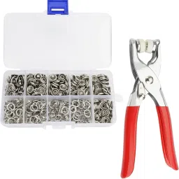 Snap Buttons Kit- 9.5mm Metal Fasteners with Hand Pliers Tool Sewing kit Metal Buttons-picture-11