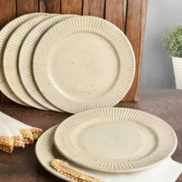 Ceramic Dazzling Riviera Ribbed Dinner Serving Plates Set of 6 By StyleMyWay-picture-33