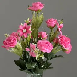 Home, Office, Event & Gifting Use (Without Vase) Pink Rose, Lily Artificial Flower-13