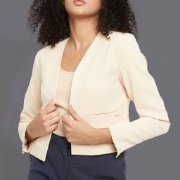 Women Solid Single Breasted Casual Blazer-image-29