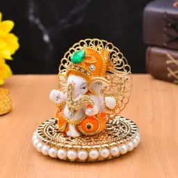 Lord Ganesha Idol Figurine Showpiece Hindu Polyresin Car Dashboard Decorative Showpiece - 8.75 cm-19