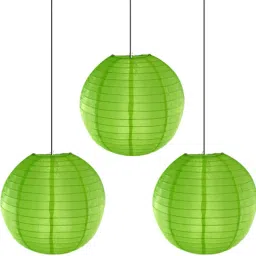 Rice Paper Ball Lamp Round Hanging Ball Paper Hanging Lantern Paper Lamp Green Paper Hanging Lantern-5
