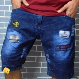 Solid Men Denim Blue Denim Shorts-image-52