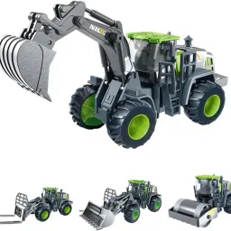 Unbreakable Construction Excavator Pack 4 Vehicles For Kids Trucks Bulldozer Set-15