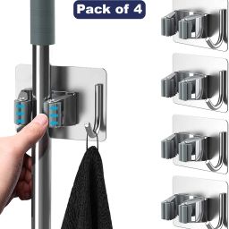 Grey Stainless Steel Broom Holder-image-98
