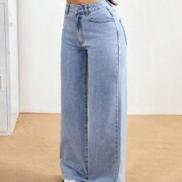 Women Straight Fit High Rise Light Blue Jeans-image-46