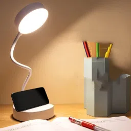 trust ware White LED Table Lamp – 3 Brightness Modes, Touch Control, Rechargeable Study Lamp image 3
