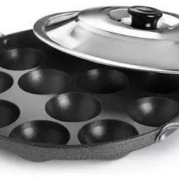 Kitchen Use | Gas Safe Cookware with Lid | Ponganalu Pan Non Stick Appe Maker Paniarakkal with Lid 0.5 L capacity 23 cm diameter-image-62