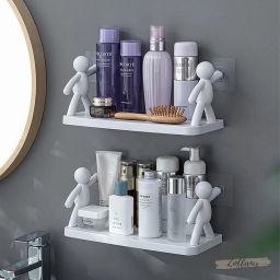 Wall Mounted Shelf, Bathroom Shelf Organizer Plastic Wall Shelf-image-14