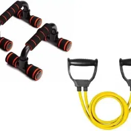 Pushup Handle with Cushioned Foam Grip with fitness resistance tube Fitness Accessory Kit Kit-image-20