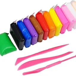 Air Dry Super Clay 12 Different Color with Carving Molding Tools Kit (Pack of 1)-9