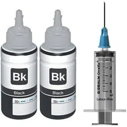 Ang Compatible Refill Ink 200ml for Canon Printer (100 ml x 2 + 10ml Syringe) Black Ink Cartridge-image-2