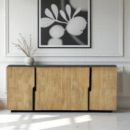 bohemiana from pepperfry Addonizio Mango Wood 4 Door Sideboard In Dual Tone Finish-picture-0