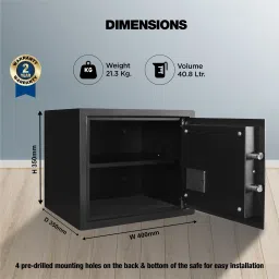 ozone 40.8L Fingerprint Safe Locker with 3-in-1 Unlock, 2-Year Warranty, 21.3kg. Safe Locker image 4