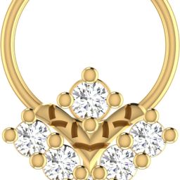 avsar Mrunali 14kt Cubic Zirconia Yellow Gold Nose Wire-image-3