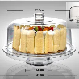 ivar 6-in-1 Acrylic Cake Stand Multifunctional Serving Platter and Cake Plate (1pc) Acrylic Cake Server image 2