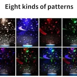 trendy styler Moon Projector 360 Degree Rotation - 4 LED Bulbs 8 Color Changing Light Table Lamp image 2
