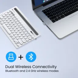 Portronics Bubble Dock Bluetooth, Wireless Handheld Multi-device Keyboard Compatible with Desktop, Laptop, Mac with Tablet/Smartphone holder 12 inch wide & On/Off switch,Compact Tenkeyless image 5