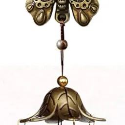 Metal BUTTERFLY design Wind Chimes with 3 Bells, 3 bells of 1 steps Home Balcony Garden Positive Energy, Home Decor Hanging Gifts for Loved Ones Jingle Good Sound 20 Inch Long Brass Windchime (20 inch, Gold) Steel Windchime-image-7