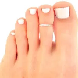 Silver Glossy Finished Plain Toe Ring, Bichchiya for Girls & Women| Sterling Silver Toe Ring Set-image-9