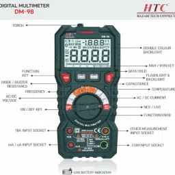 hct HTC DM-98 with TRMS and Autoranging function with Bargraph (Battrey Included) Digital Multimeter image 2