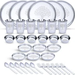 Pack of 36 Stainless Steel Laser Printed High Grade Dinner Set-image-30