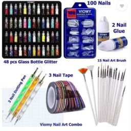 Nail Art Combo Kit Nail Extension Glitter ( Pack Of 6 Items ) (Multicolor)-20