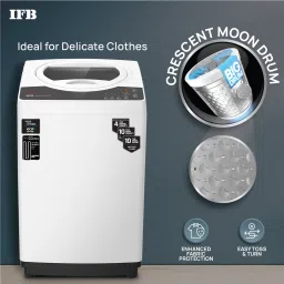 ifb 6.5 kg 5 Star Power Steam In-built Heater Hard, Smart Sense Fully Automatic Top Load with In-built Heater White image 4