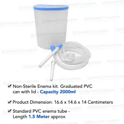 jetflon Enema PVC can/Kit for Home use with user Manual with Capacity 2000ml Cathode Ray Tube image 3