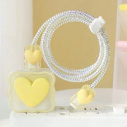MobiLooks Charger Cover for iPhone 18W-20W Type C Charger 3D Cartoon Design Heart Case Cable Protector-image-20