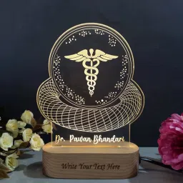 Personalized Doctor Logo and Name Engraving 3D illusion LED Table Lamp-10
