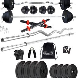 30 kg 30 kg Home with 3ft Straight , 3ft Curl Rod and Accessories Home Gym Combo-12