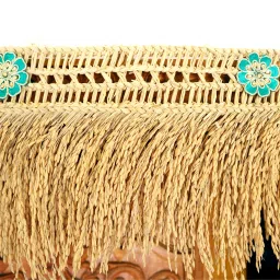Paddy Door Toran with Beautiful Green Flowers,3.5 Feet Bathada Torana Toran-14