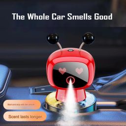 JQROO Stylish and Lovely Robot Car Air Freshener Fine Spray Four Gear Adjustment Diffuser Set-41