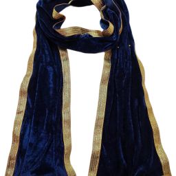 Velvet Embellished Dark Blue Men Dupatta-38