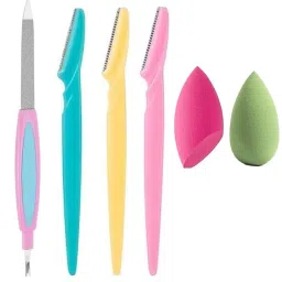 combo of face makeup accessories & nail filer kit ( set of 4 items)-25