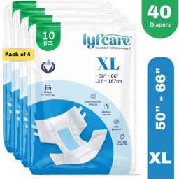 Classic Tape Style | Unisex | Extra Large | Waist (50-66 inch) | Pack of 4 | Adult Diapers - XL-image-40