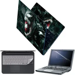 Techfit Full Body Laptop Skin with Screen Guard and Key Guard - Spider Venom Origin Combo Set-8