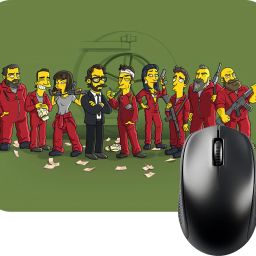 FINIXSTORE Premium Money Heist Simpsons Printed (9 inch x 7 inch) Non Slip Base Mousepad-image-1