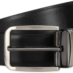 Men Formal Black Genuine Leather Reversible Belt-image-52