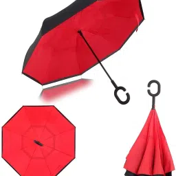 wengvo Double Layer Modern Automatic Inverted Reversible No Drip Umbrella with C Shape Handle Fast Monsoon Offer Safety Umbrella Heavy Duty And Dust Proof Umbrella image 2