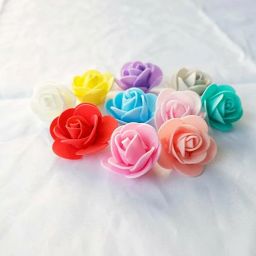 vrb dec 50 Pcs Artificial Foam Rose for Pooja Room decoration Items and DIY Craft Multicolor Rose Artificial Flower image 2