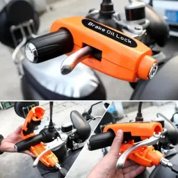 All Bikes & Scooters Pad Lock Heavy Duty Bike Brake Lock Locking System by Holding Handle Bar with Brake Lever Pad Lock-11