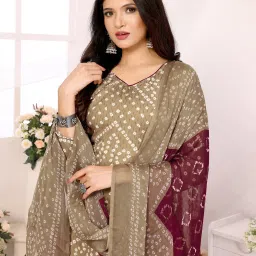 Unstitched Crepe Salwar Suit Material Solid, Floral Print, Printed, Geometric Print-image-83