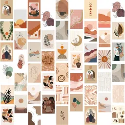 Boho Aesthetic Wall Collage Kit - Consists of 40 wall collages, these high quality art prints are ideal for room decoration, wall art and picture mounting; Each sheet measures 4" x 6" Fine Art Print-image-18