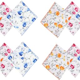 Johnnie Boy premium cotton colorful flower prints women/girls handkerchiefs (Pack of 12) ["Multicolor"] Handkerchief-image-77