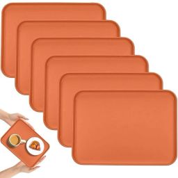 unbreakable lightweight dinner dishes (25 Cm, Orange, Pack of 6) Tray-3